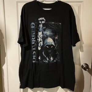 NWOT Black Graphic Disturbed Band T-Shirt - Hooded Skull Design